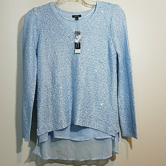 Apt. 9 Sweaters - *SEQUIN KNIT CHIFFON LINED PULLOVER* 5/$30